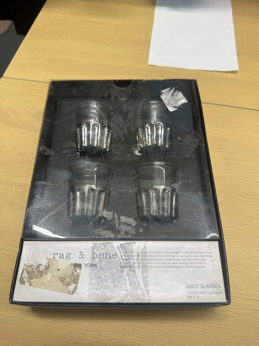 Contemporary Rag and Bone Shot Glasses for Neiman Marcus- Set of 4-NIB